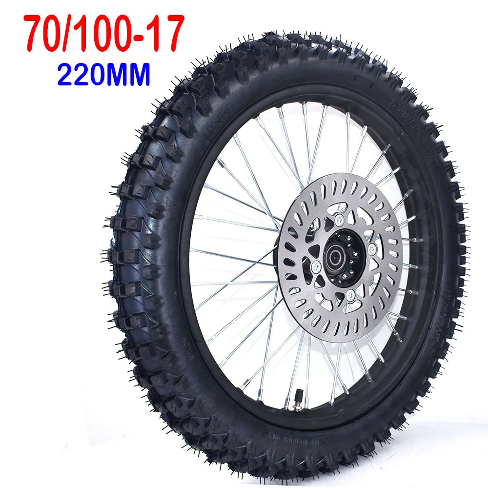 70/100-17 Inch Motorcycle Front Wheel 1.60-17 Steel Rim Circle Aluminum Hub 17\