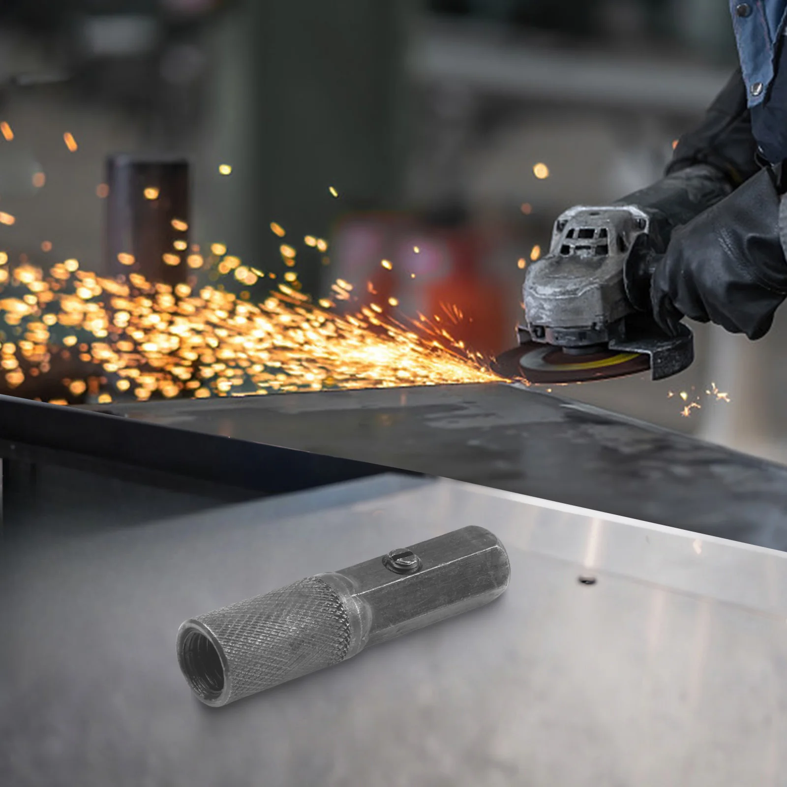 M10 To 1 4 Adapter 1 4'' 6.35mm M10 Hex Shank Adapter Hexagonal Handle Interface Metal Adapter Silver Color Workshop Use