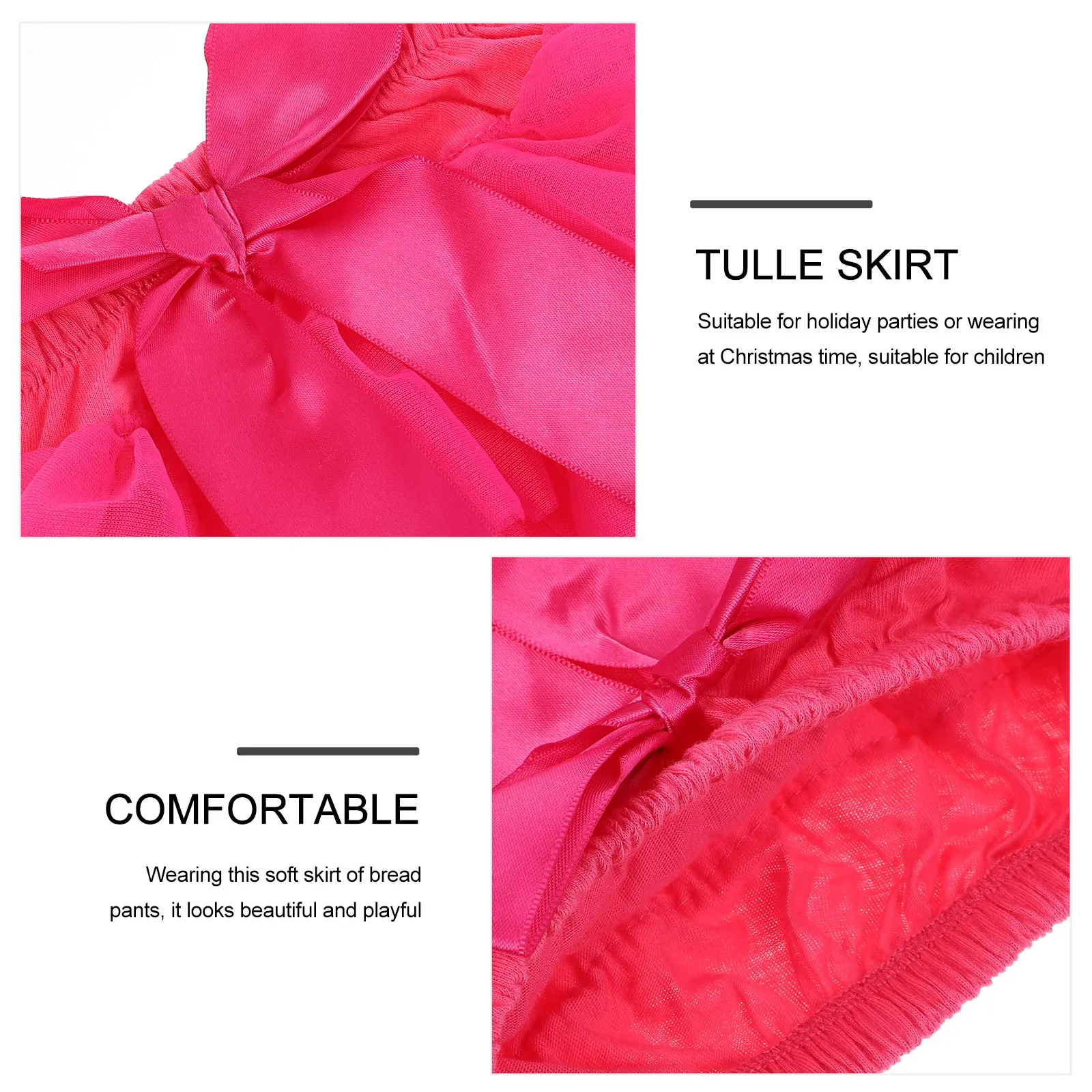 

Tutu Skirt for Girls Soft Tulle Layers Satin Elastic Waistband Durable Princess Style Baby Skirt Clothes Accessory