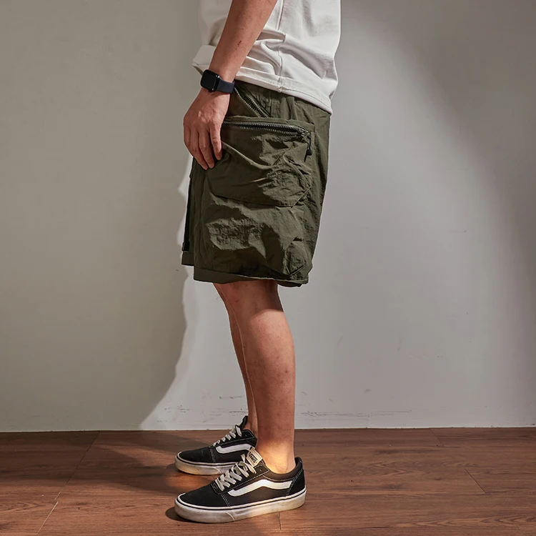 Summer New American Outdoor Quick Dry Cargo Shorts Men\'s Fashion Pure Cotton Washed Loose Multi-pocket Casual Five-point Pants