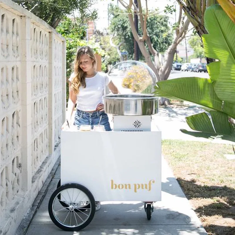 

lo-High Quality Vintage Style Metal Mobile Candy Cart Customizable Detachable Cotton Cart for Business Decoration Waterproof*