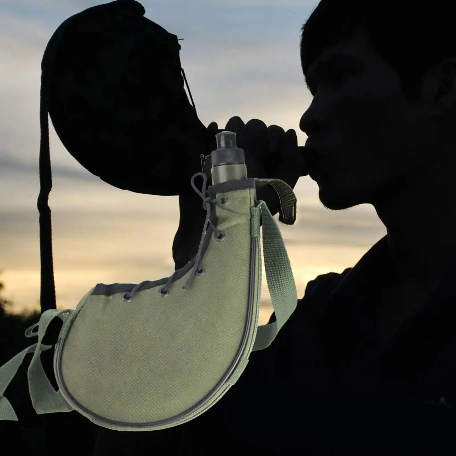 1pc 750ml Canteen Water Bottle Bag, Outdoor Drink Kettle Pouch, Travel Backpacking Bottle Holder for Adults