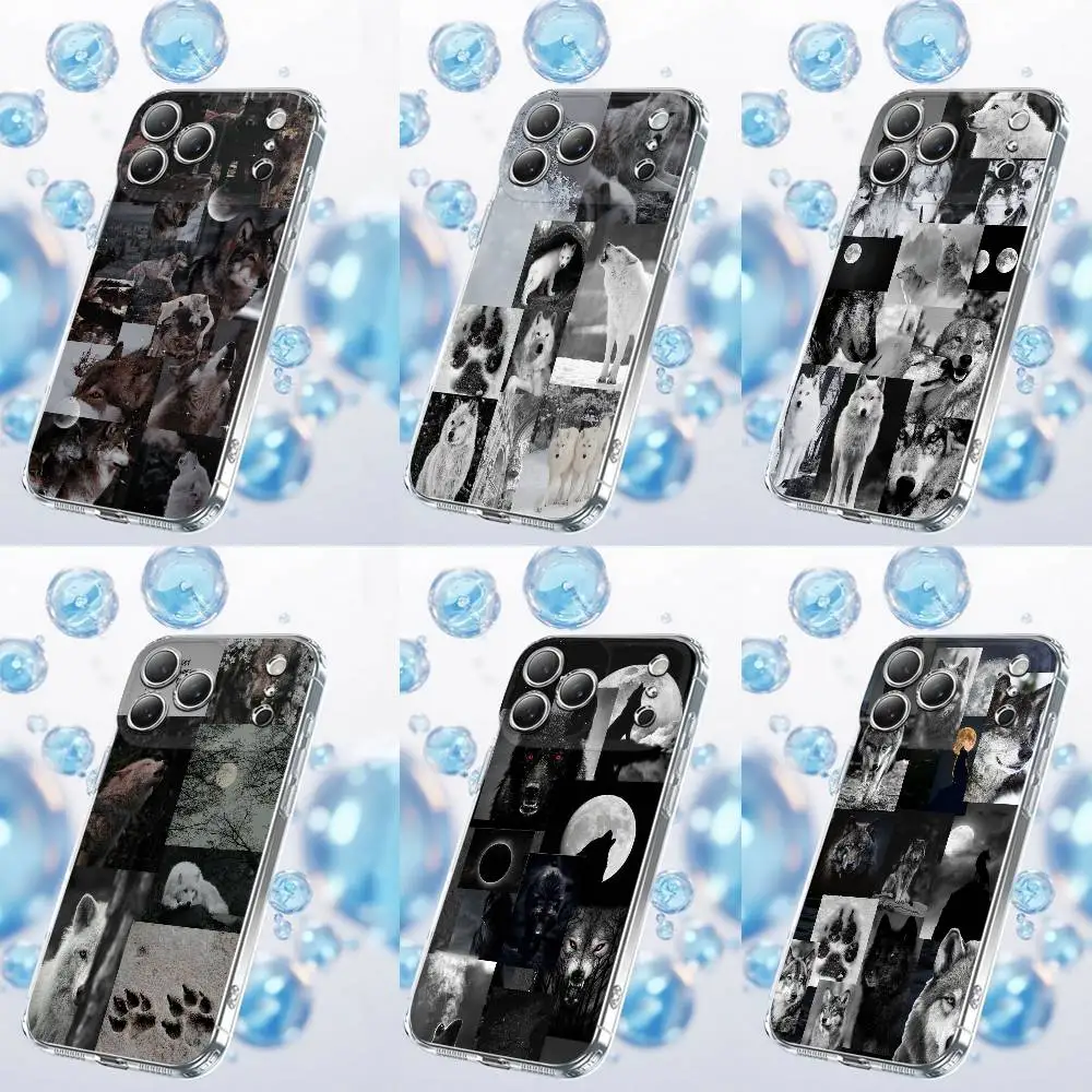 

Collage Wolf Phone Case For iPhone 17,16,15,14,13,12,11 Plus,Pro,Max,Plus,E,Air,Mini Transparent Cover