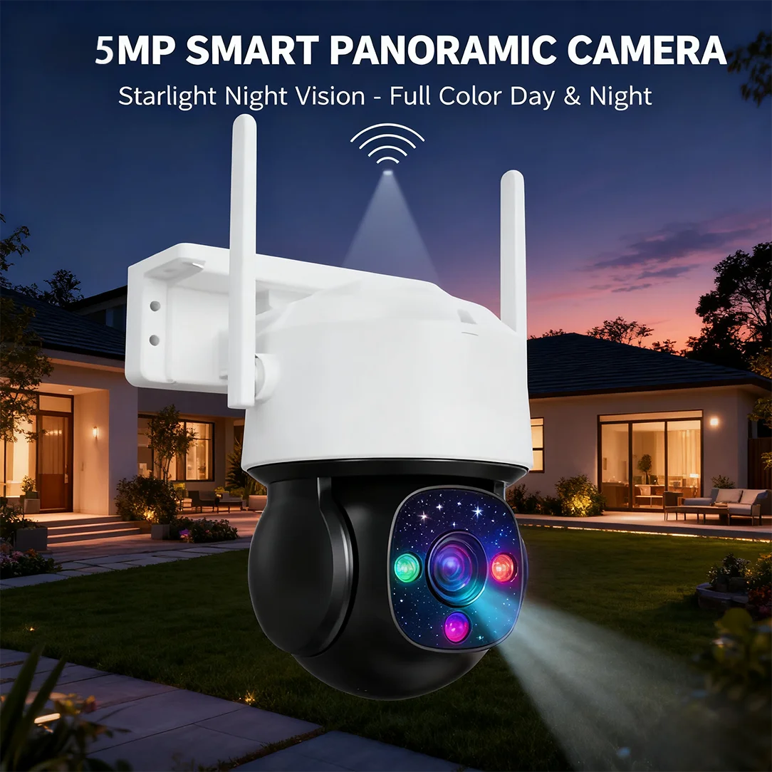 

4MP Pan Tilt Zoom Security Camera Wireless WiFi 360 Degree View Indoor Outdoor Color Night Vision Motion Detection Cloud Storage