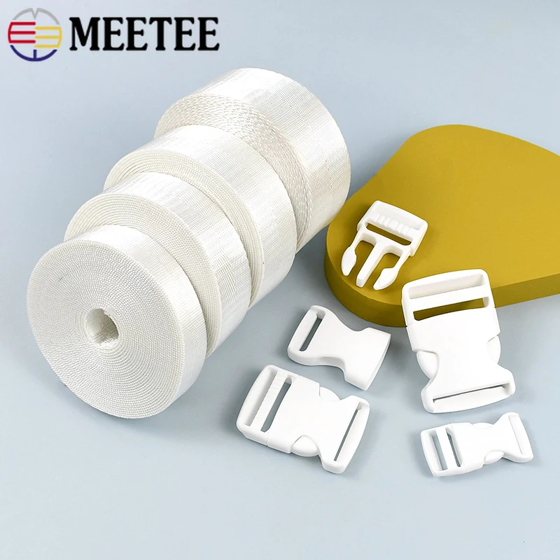 

1-5Sets 20-38mm White Plastic Release Buckles Nylon Webbing Strap Bag Fasteners Carabiner Clips Dog Collar Backpack Adjust Clasp