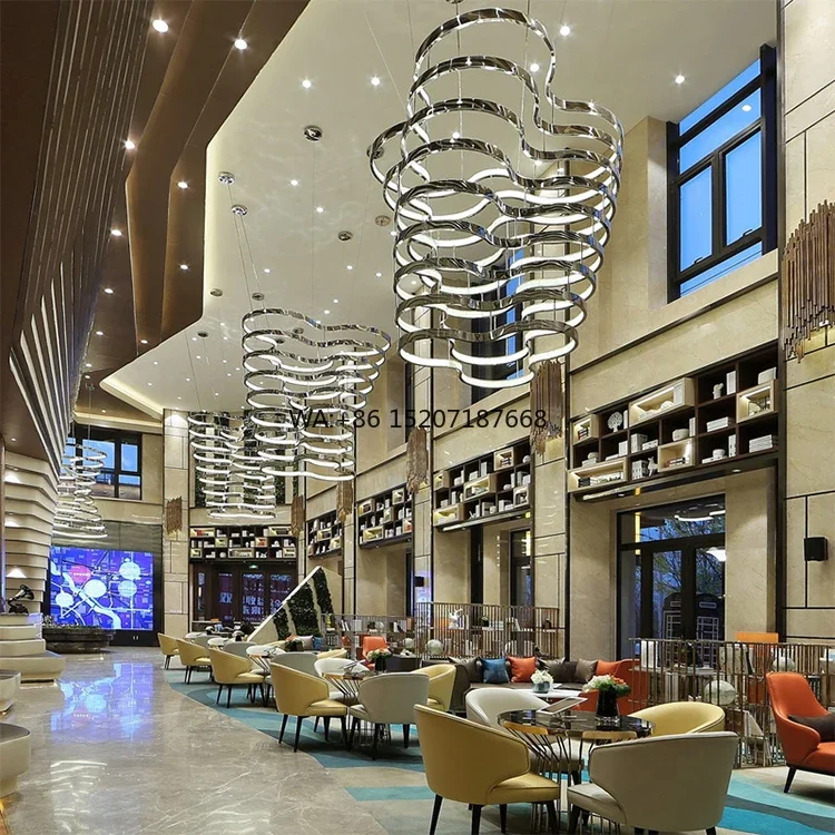 

Nordic Style Mountain Shape Decoration Hotel Lobby Villa Custom Project Metal Led Light