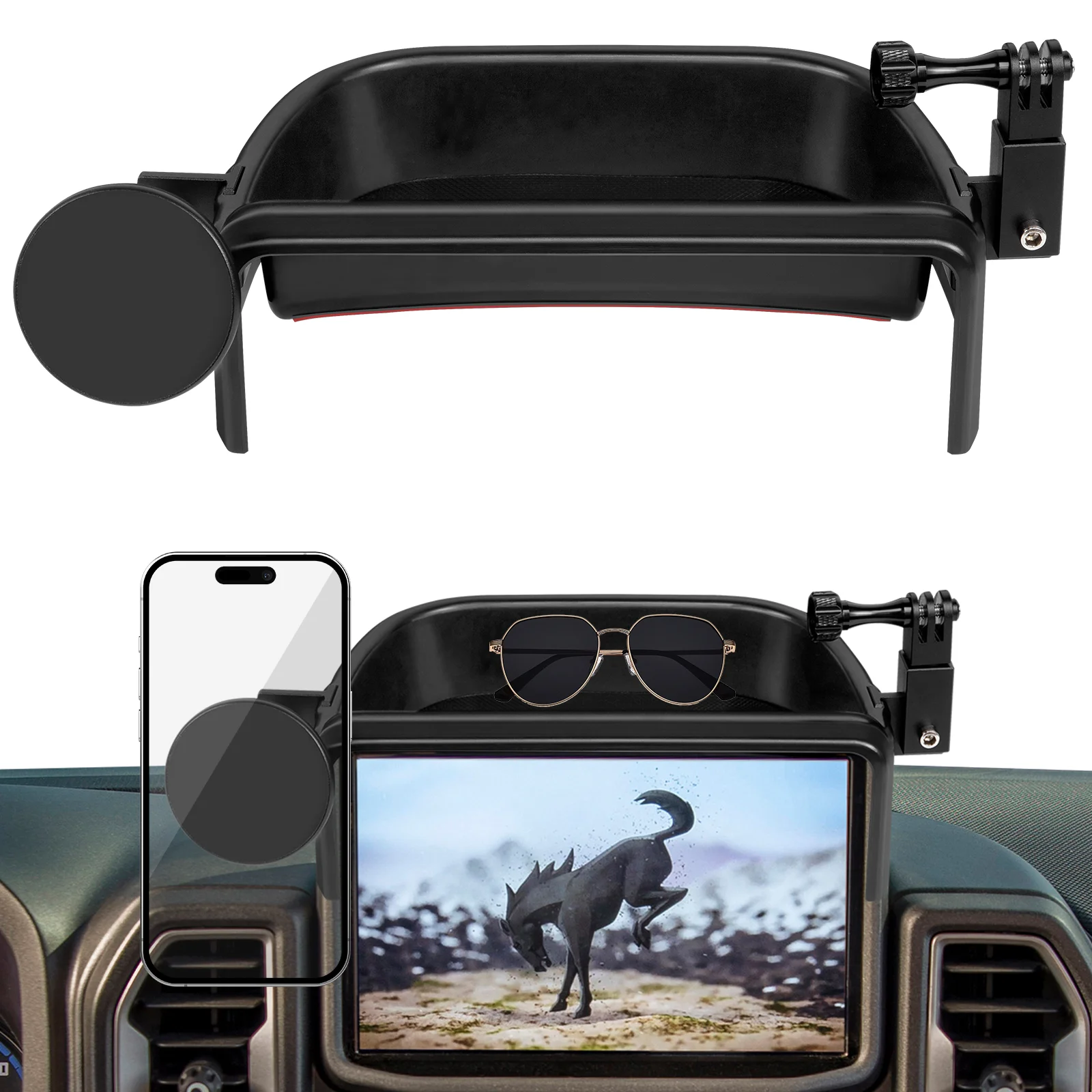 

For Ford Bronco Sport 2021-2024 Car Phone Holder Dashboard Storage Box For Bronco Sport Magnetic Phone Holder Car Interior Parts