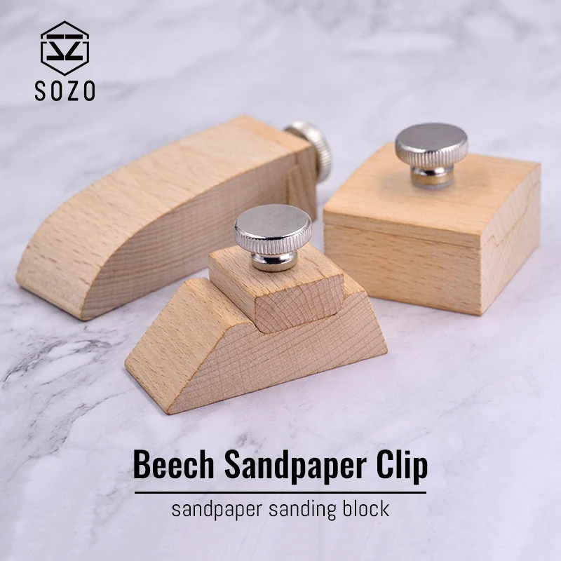 Наждачная бумага SOZO из бука, зажим для наждачной бумаги ручной работы «сделай сам», отделка кожи, шлифовальные края из растительного дубленой кожи, обработка запечатывания краев