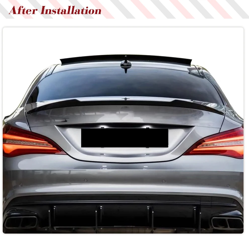 ABS Glossy Black Rear Trunk Spoiler for Mercedes-Benz W117 C117 CLA Class Rear Wing Spoiler Lip for Car Tuning Highkick Wing Lip