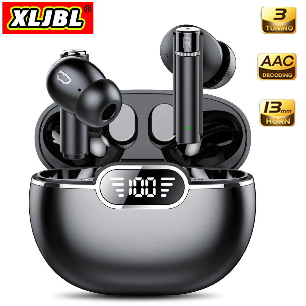 

XLJBL Buds 4 pro Bluetooth Headphones True Wireless Earbuds 60H Playback LED Earphones IPX5 Waterproof in-Ear Earbuds with Mic