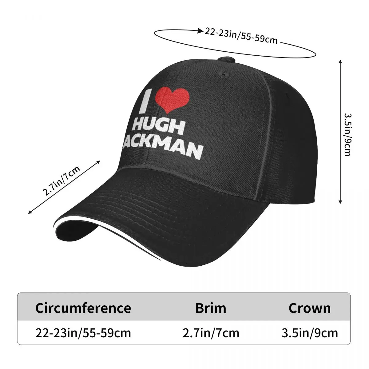 I Love zhugh Jackman berretti da Baseball berretti da sole cappelli Unisex