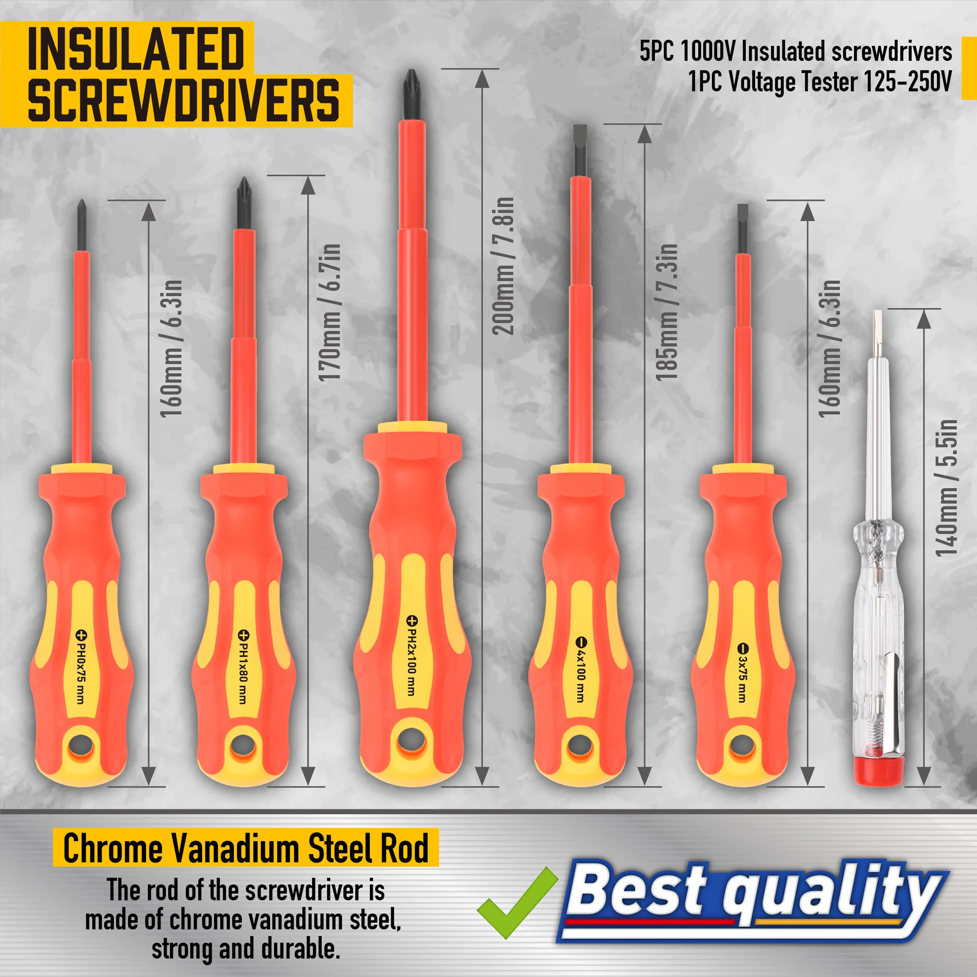 72 piece magnetic screwdriver set includes various drill bits and insulated screwdriver sets