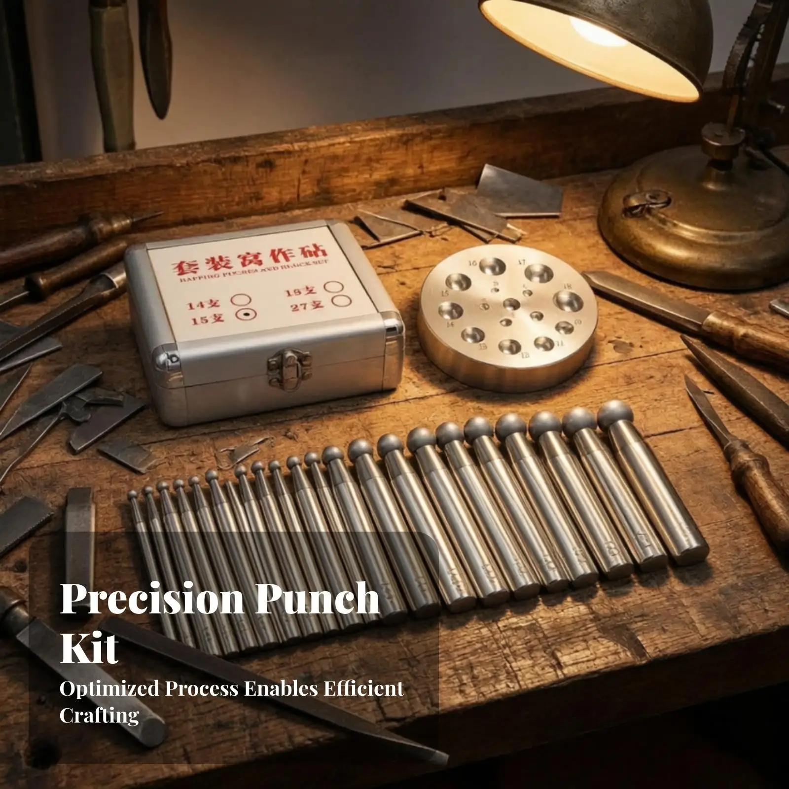 Jewelry Making Tools Kit Set Dapping Block Punch High Carbon Steel Forming Anvil for Creative Handcraft Workshop Studio