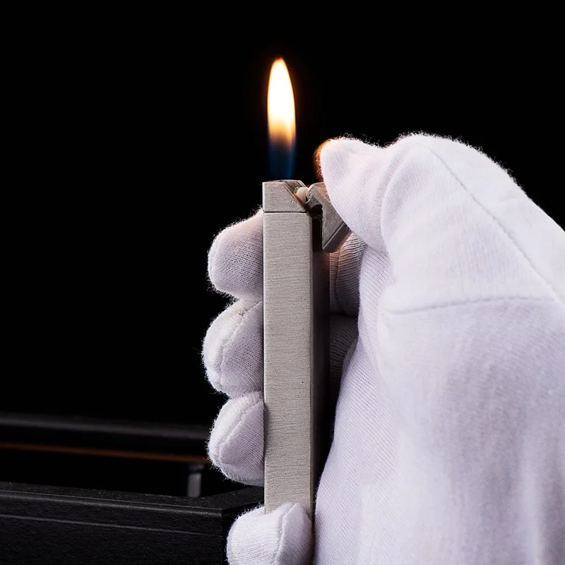 Trendy and High-looking Square Column Cube Lighter Suitable for Laser Advertising Long Metal Open Flame Lighter