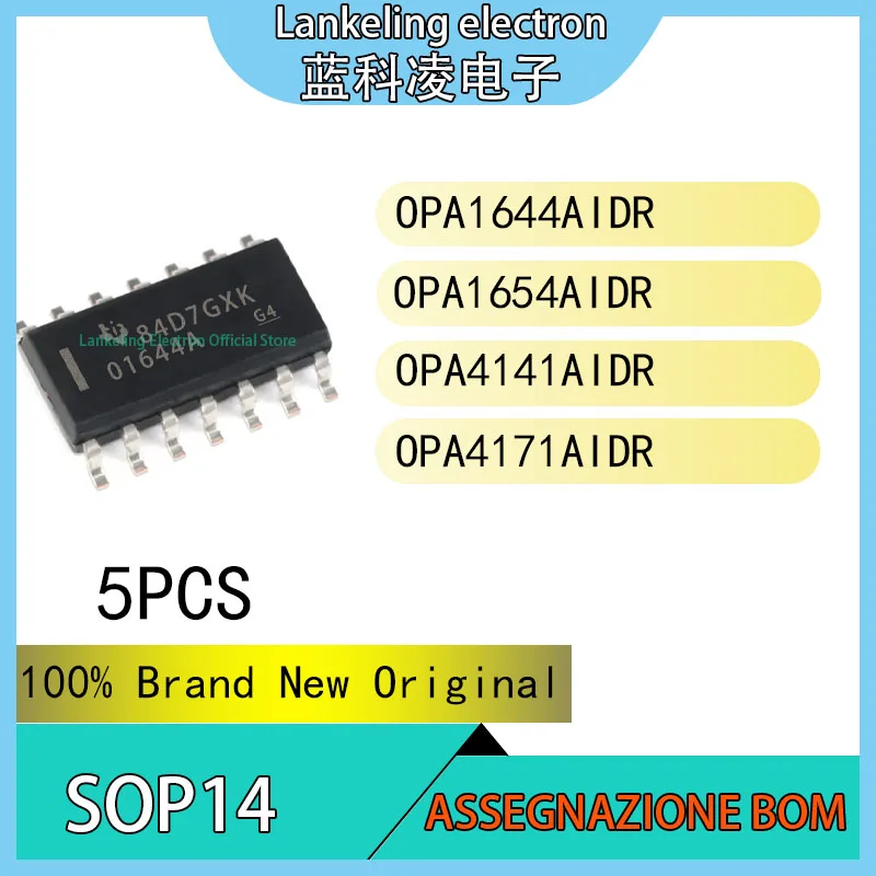 

(5PCS)OPA1644AIDR OPA1654AIDR OPA4141AIDR OPA4171AIDR 100% Brand New Original Chip IC SOP14