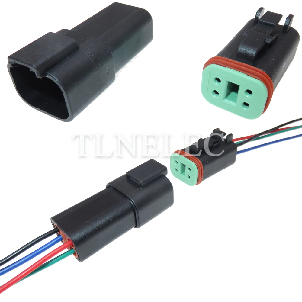 4 Pin Way Car Male Female Wiring Harness Connector with Wires Excavator Throttle Motor Electrical Socket DT06-4S DT04-4P