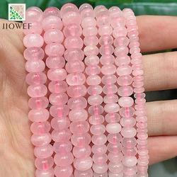 Natural Stone Beads Pink Crystal Rondelle Round Spacer Beads DIY Necklace Bracelets Accessories For Jewelry Making 15'' 6/8/10mm