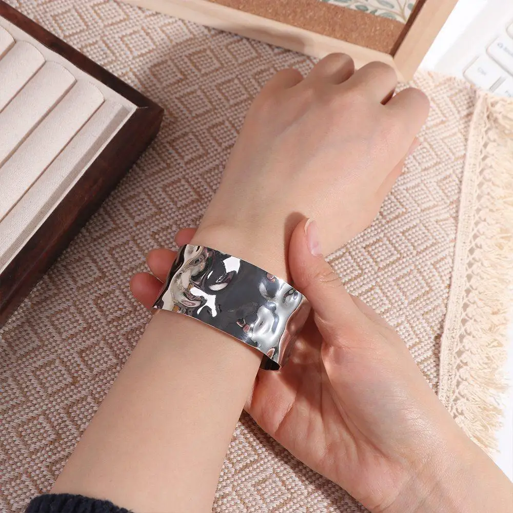 Metal Wide Open Bangle Europe American Style Alloy Cuff Bangles Minority Design Jewelry Accessories Exaggerated Bracelet