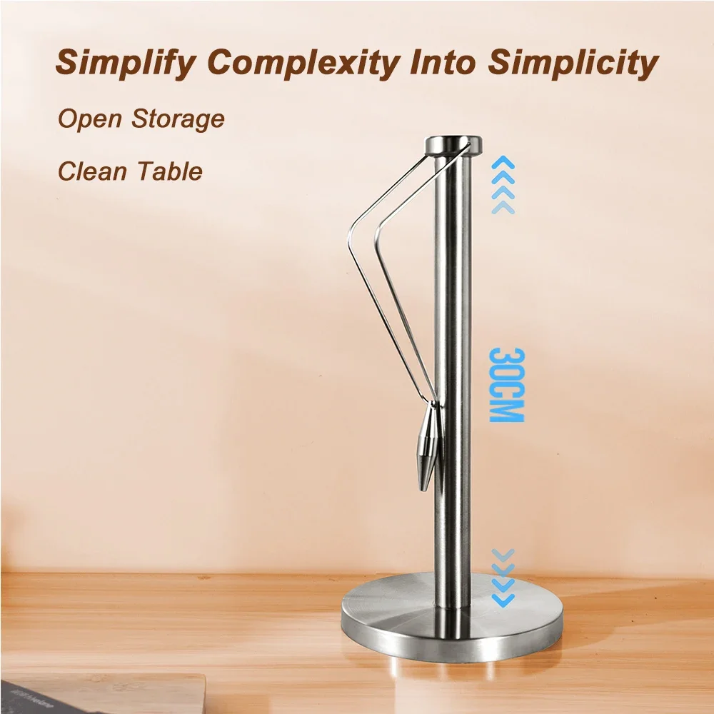 

Kitchen No-drill Tissue Storage Rack Rotundity Non-slip Fresh-keeping Bag Organizer Stainless Steel Cross Waist Version Holder