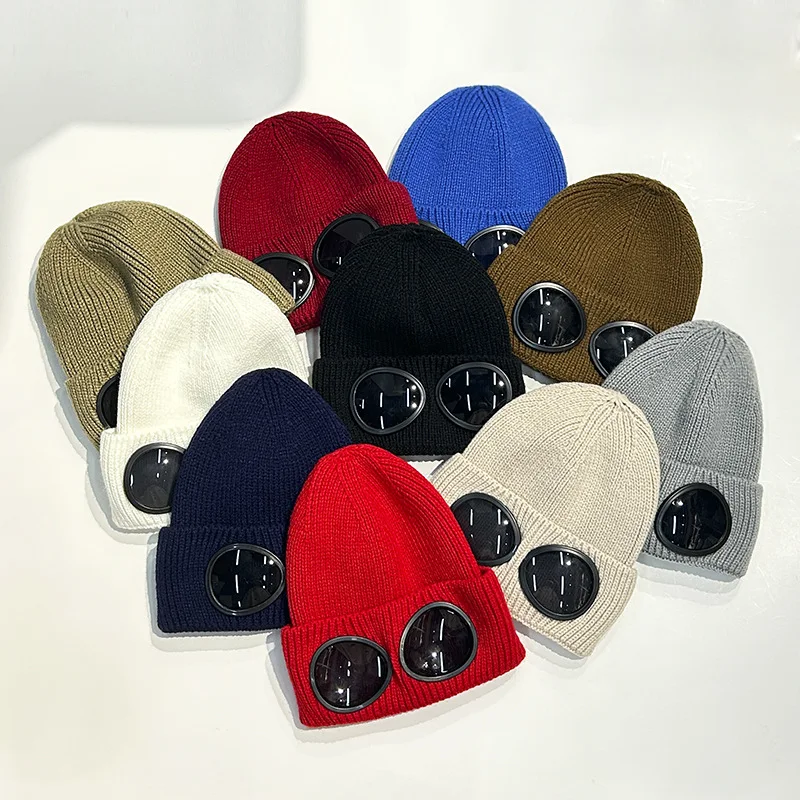 Winter Warm Ski Mask Hats Caps Women Men Knitted Beanie With Glasses Outdoor Windproof Ear Protection Sports Cold Caps Garros