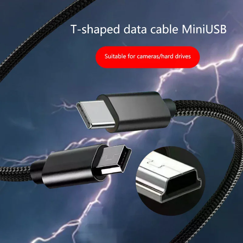 USB Type C to Mini USB Adapter Cable for MacBook Pro Camera MP3 HDD Charging Cable Data Transfer Connector Type-c Mini USB Cable