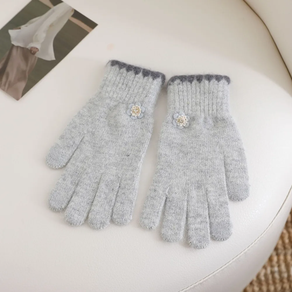

Модные цветочные перчатки с утолщенными пальцами, хлопковые варежки, теплые удобные женские перчатки с длинными пальцами