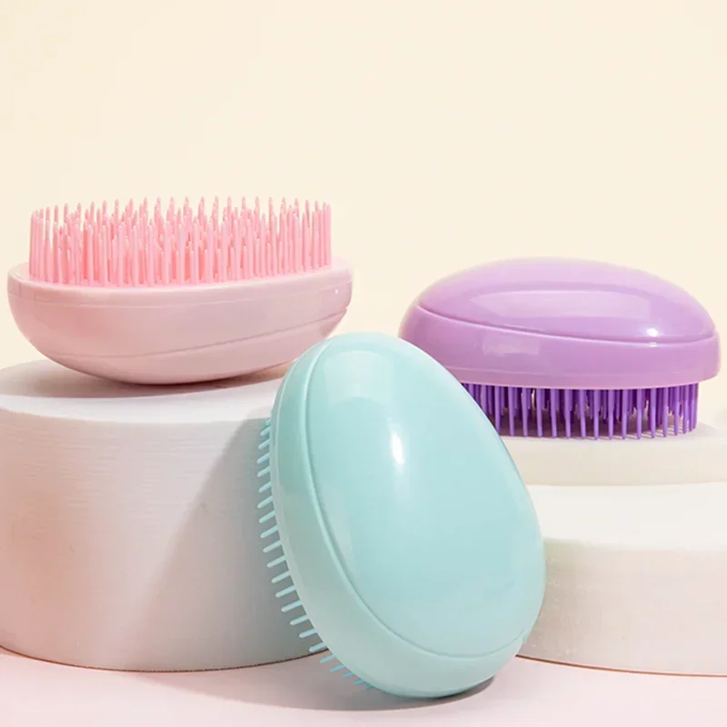 

Mini Egg Round Shape Hairbrush Small Scalp Massage Comb Soft Portable Hair Brush Wet Dry Detangling Hairdressing Comb for Travel