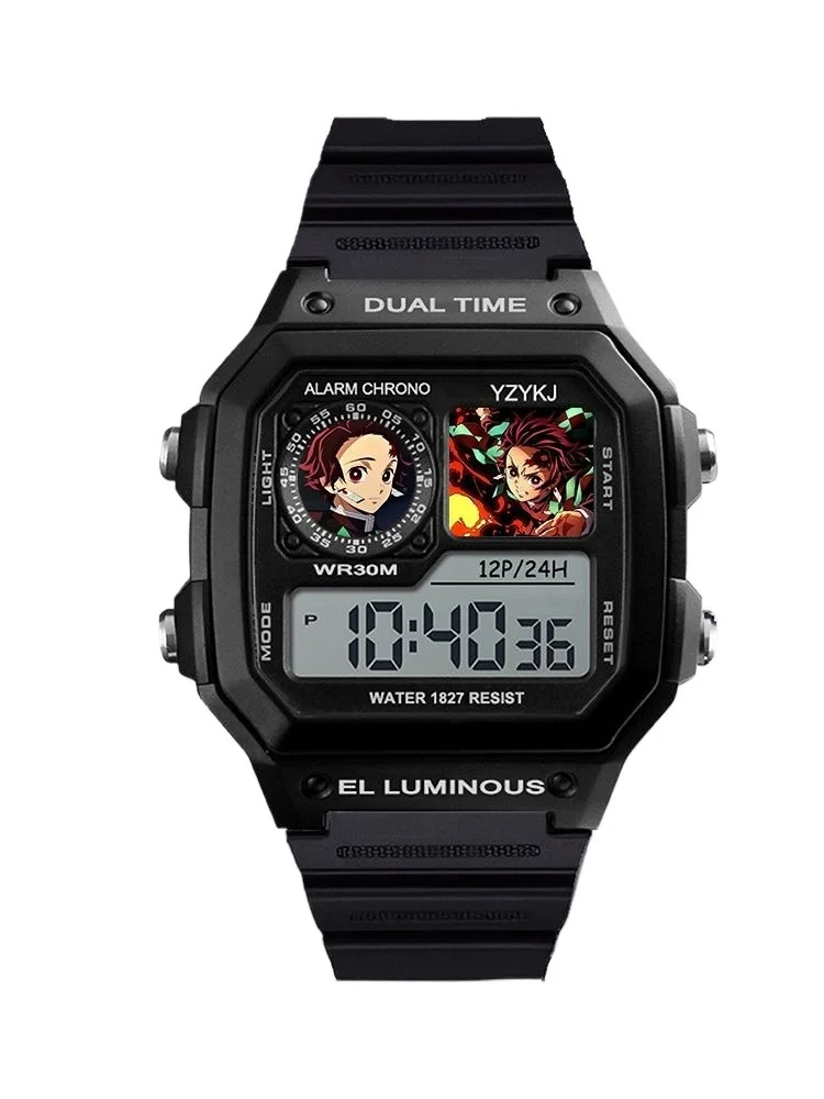 Demon Slayer Tanjirou hommes montres de sport Anime multifonction étanche montre-bracelet montre numérique en plein air horloge électronique cadeau