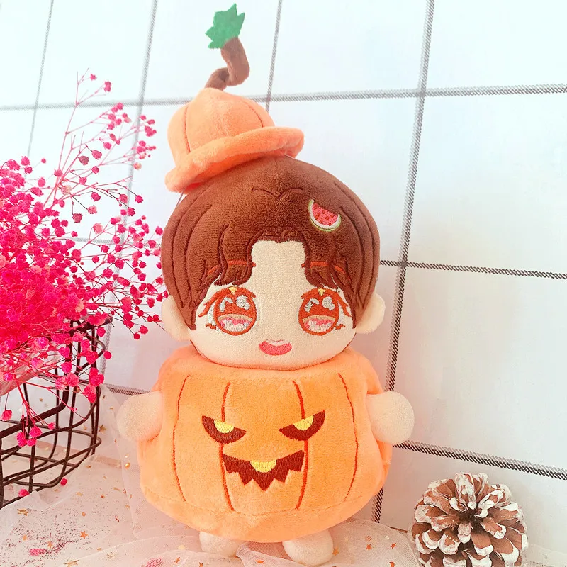 20cm Doll Clothes for Halloween Pumpkin Costume Kawaii Anime Plush Idol Dolls Stuffed Customization Toys Fans Collection Gifts