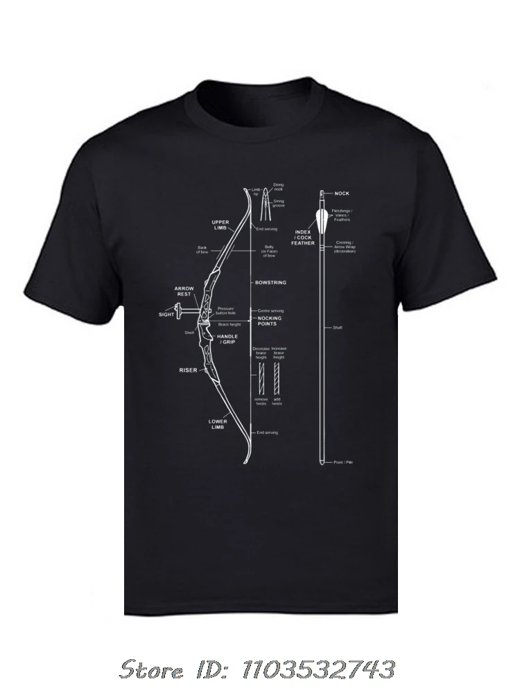 

Pictorial Illustration Picture T-shirt Compound Bow Archery Hunting Anatomy Men Clothing Fitness T Shirt Discount Cotton Tshirt