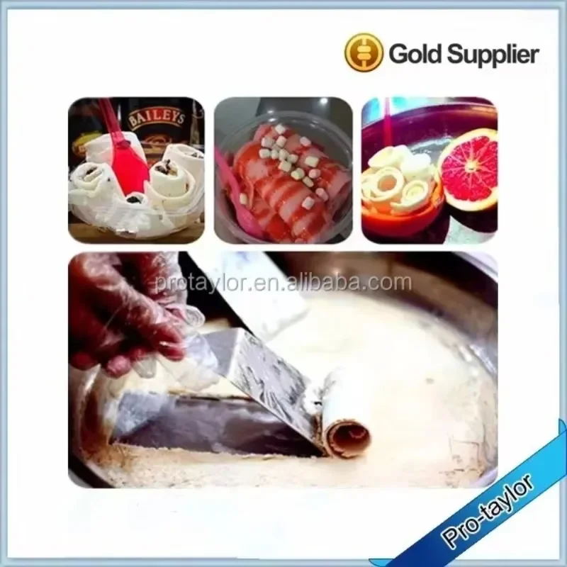 

【Заводская】Машина для производства рулетов для мороженого коммерческого использования Машина для производства рулетов для мороженого Машина для жареных рулетов с плоской сковородой