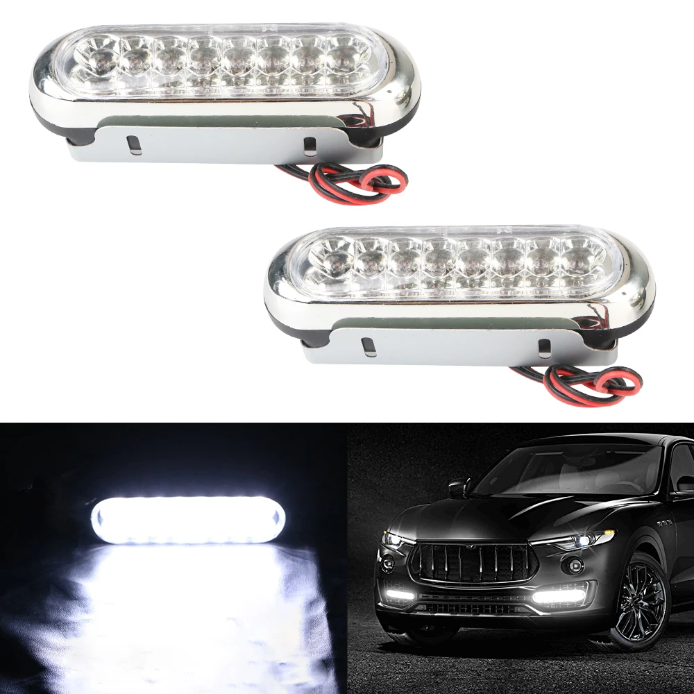 Białe światło przeciwmgielne Uniwersalne światło do jazdy dziennej 12V DRL 2szt 16 LED Car Van DRL Światło do jazdy dziennej Samochodowe światła do jazdy dziennej