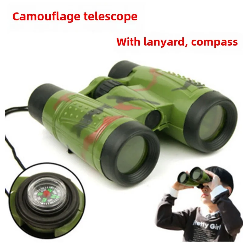 6x30 Binoculars Camouflage Ribbon Children's Toy Binocular Telescope Stall Eyepiece Simulation Outdoor Viewing