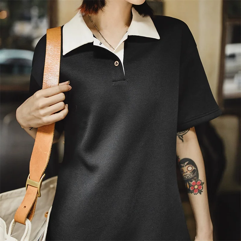 Maden kleurblok polokraagjurk dames zomer verstelbare taille korte mouw preppy stijl jurk casual tennis korte jurk