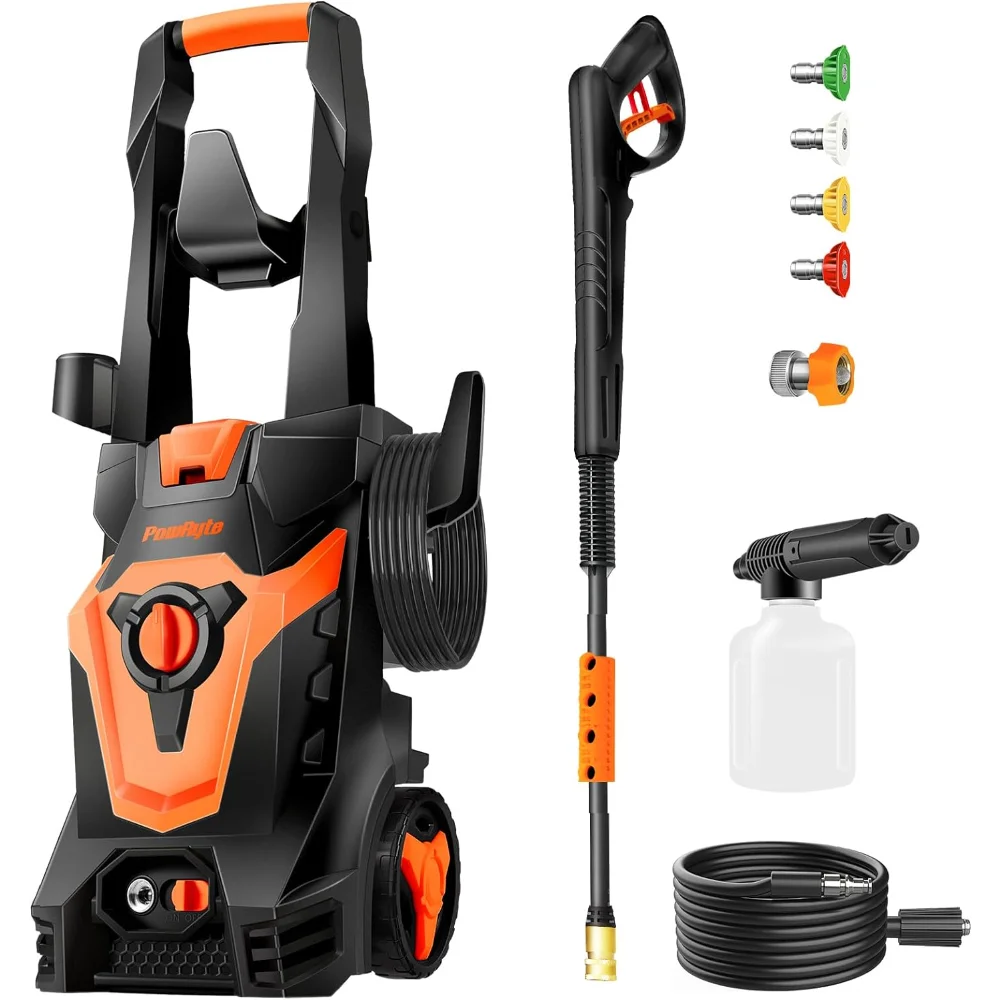 

PowRyte Electric Pressure Washer, 5 Different Pressure Tips, Power Washer, 4000 PSI 2.6 GPM