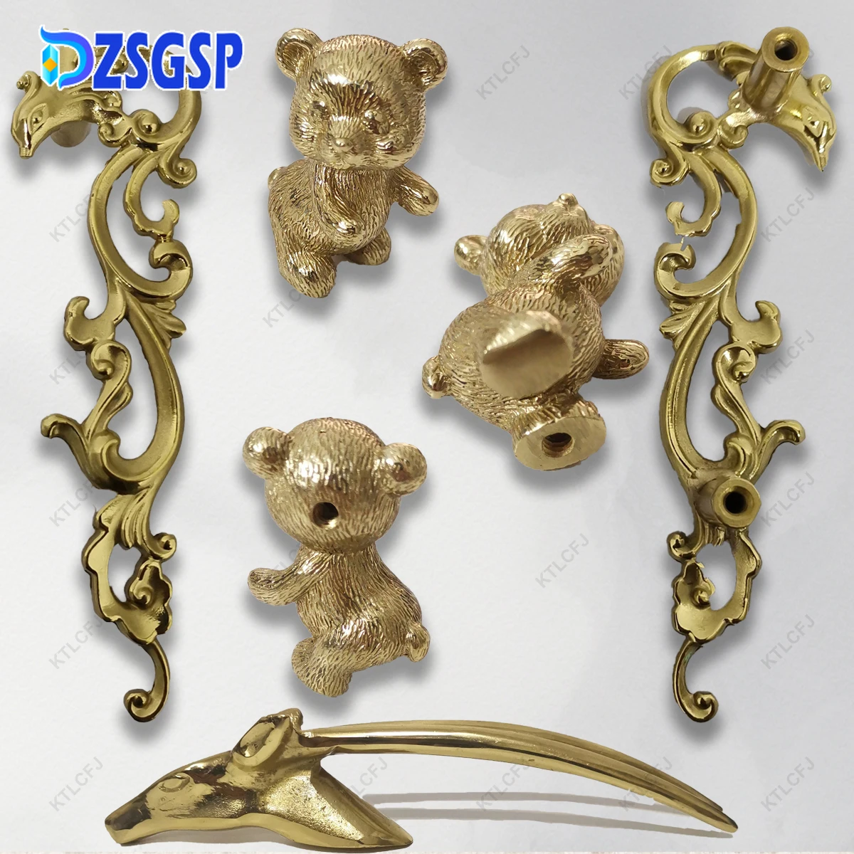 DZSGSP Modern Minimalist and Creative Brass Handles Unique Animal Shaped Drawers Cabinet Doors Wardrobe Shoe Cabinet Handles