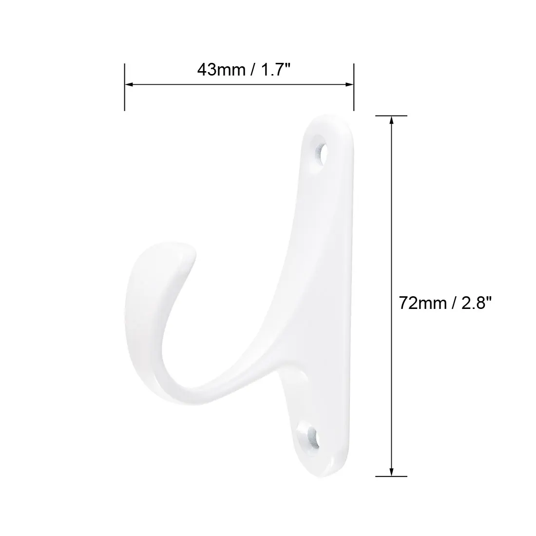 Decorative Curtain Drapery Holdback Wall Mounted Hook for Window White 72mm X 15mm X 43mm