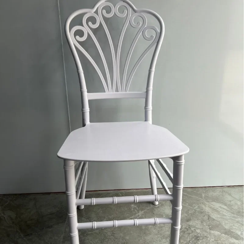 Factory Wholesale Plastic Restaurant Hotel Wedding Outdoor Wedding Stool Banquet Simple Tiff Bamboo Back Flower Chair