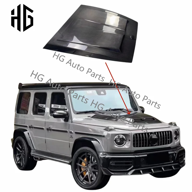 

For Benz G-class Wagon W463 W464 G500 G55 G63 Modified Dry Carbon Fiber Hood Car Engine Cover Brabu Style Bonnet Hoods Cover