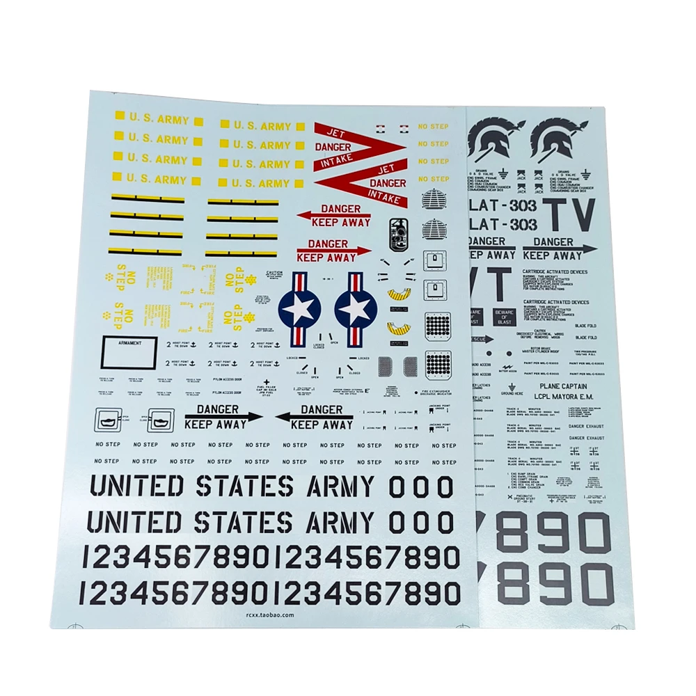 جزء ملصق لاصق مائي لطائرة هليكوبتر/طائرة أو طائرة KT (حجم A4) #6