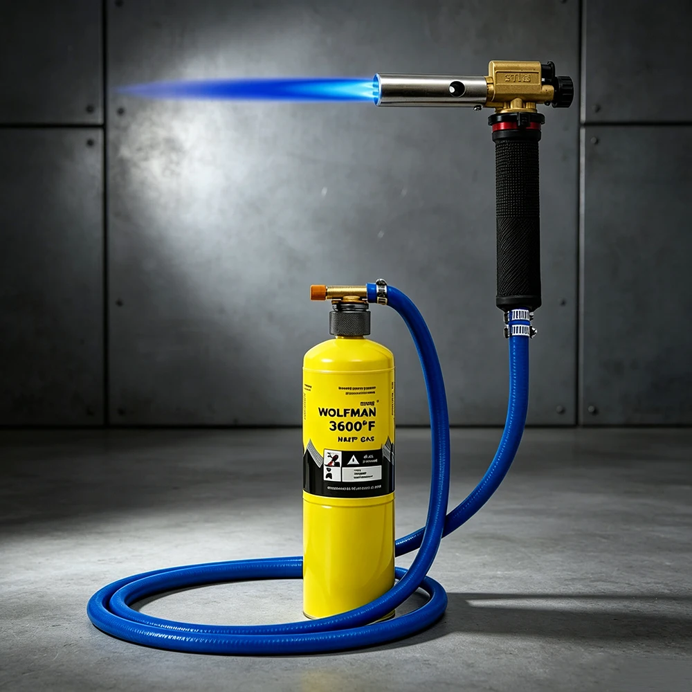 MAPP Gas Welding Torch High Temperture Brazing Gun With 2m Hose Electronic Ignition Propane Heating Tool