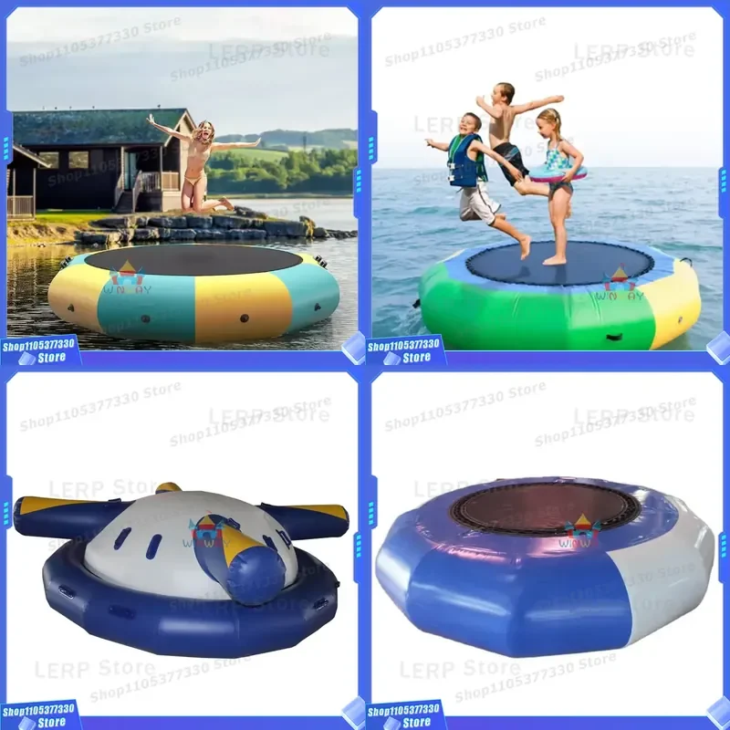 Water Park Trampoline Blob Water Sports Bouncer Jump Inflatable Floating Trampoline for Adults Customize Digital Printing