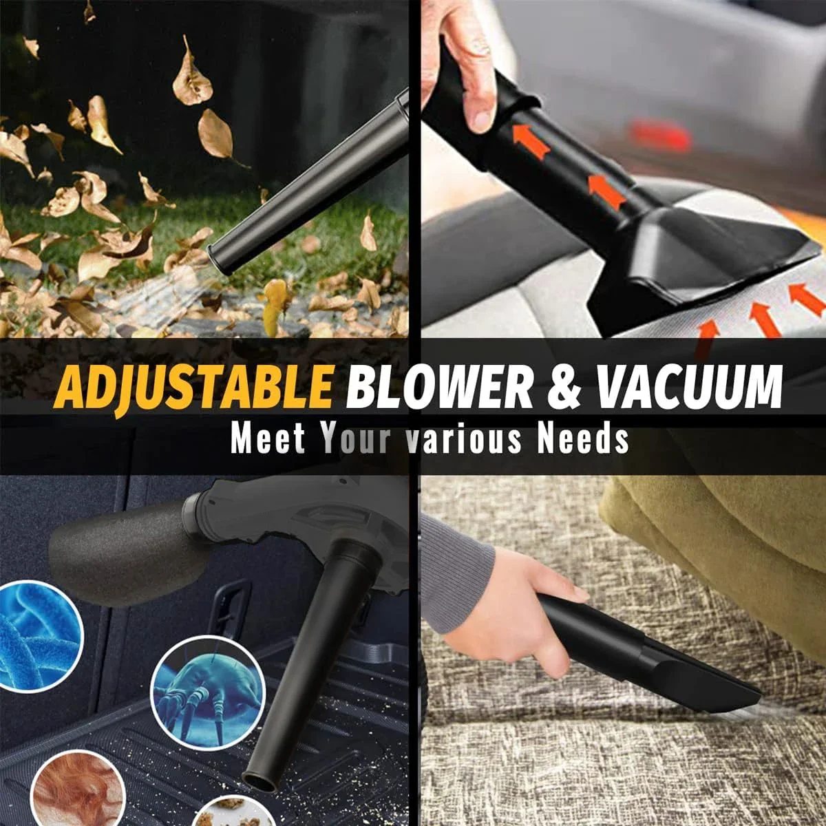 JAUHI Electric Air Blower Cordless Vacuum Cleaner Garden Dust Collector Handheld Power Tools For Makita 18V Battery