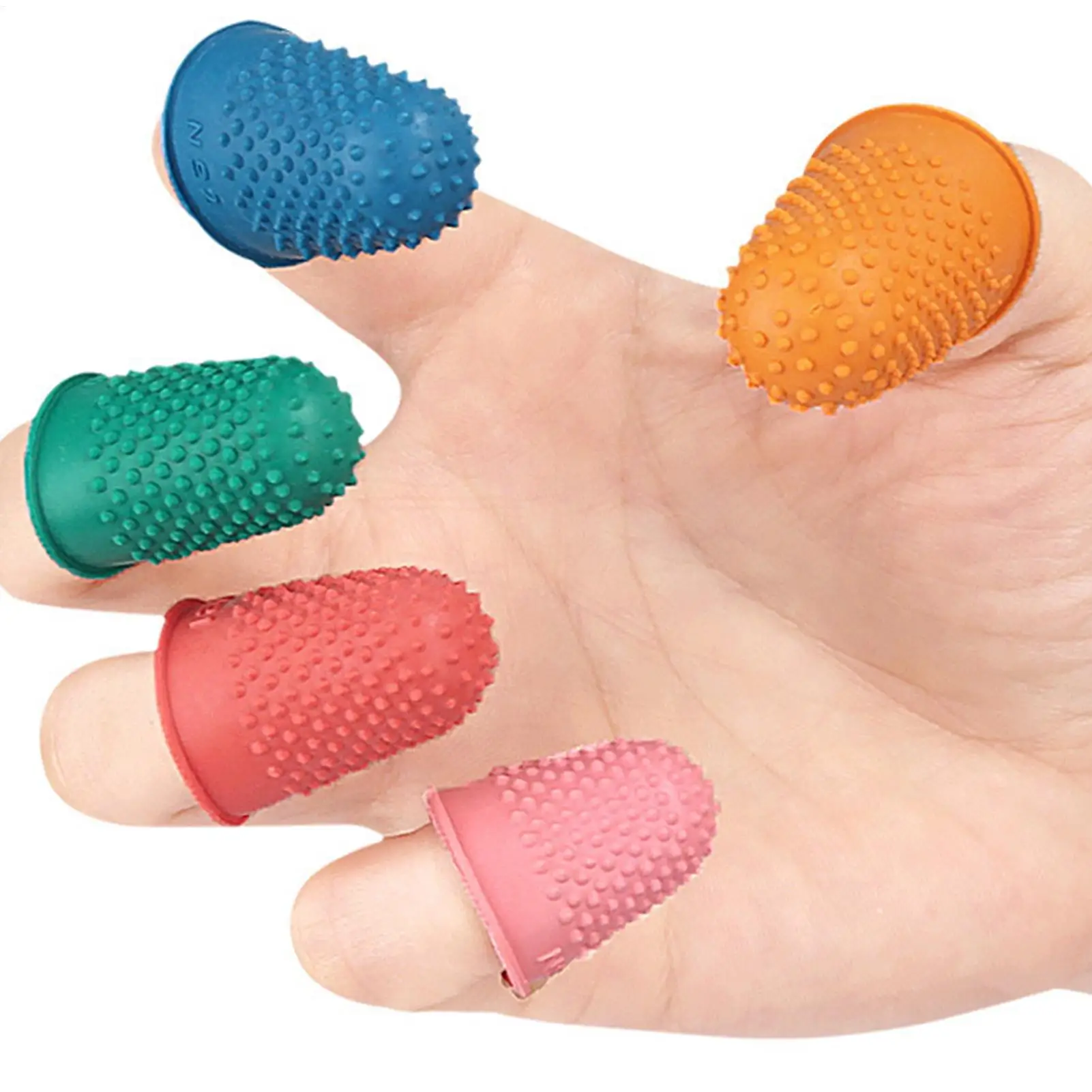 

Finger Tips Reusable Non-Slip Pads 5-Piece Finger Covers Protection For Tips For Paperwork Crafts Embroidery Sewing Quilting