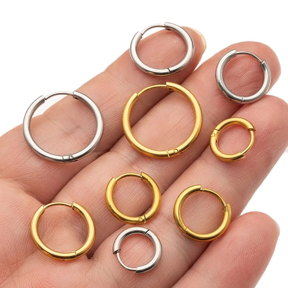 10pcs Stainless Steel Small Huggie Hoop Earrings Connector Set for Hypoallergenic Women Gifts DIY Jewelry Making Accessories image 2