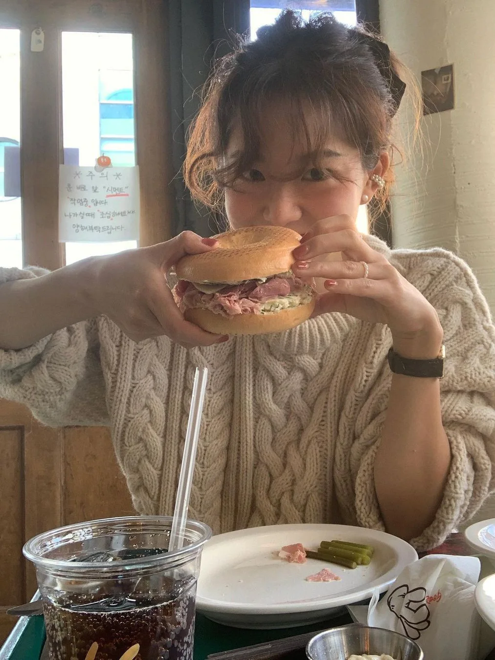 

Женский свободный вязаный свитер с высоким воротником в корейском стиле, осенне-зимний, с длинным рукавом, из утолщенной пряжи, новинка из Дондэмун