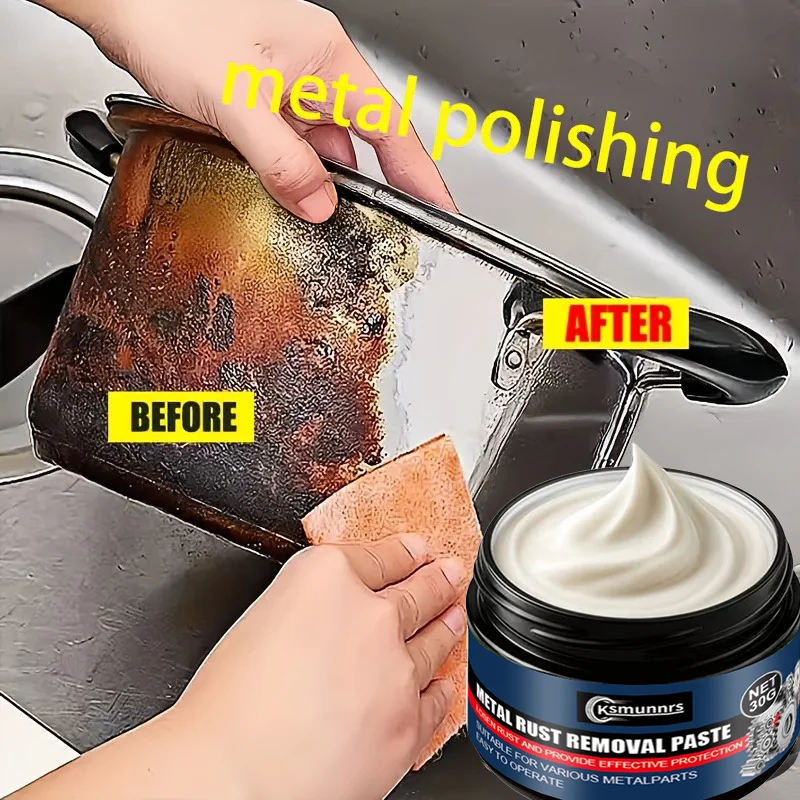 Multi-functional Metal Polishing Paste, for Kitchen Use, with a Natural Low-odor Formula. Polish That Easily Removes Rust from U