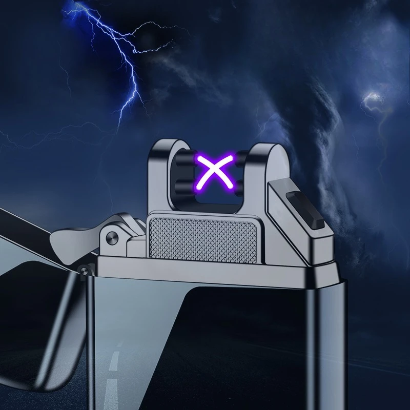 USB wiederaufladbar Dual Arc winddicht Mini Feuerzeug neue kreative Zigarettenanzünder Dual Plasma Arc tragbare Herren Gadgets