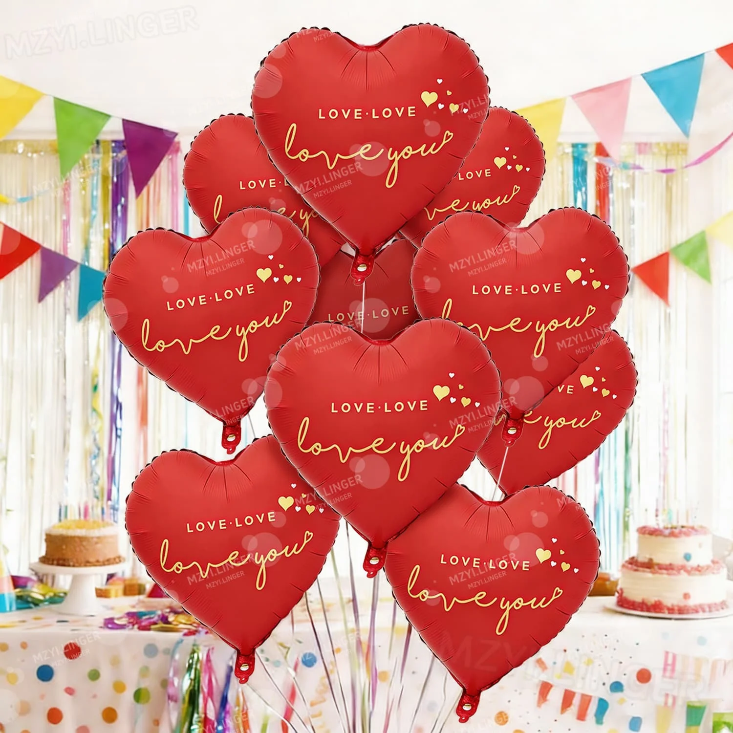 18 Zoll 'Love You' Liebesballon, Dekoration für Valentinstag, Hochzeitstag, Geburtstagsfeier, Atmosphäre-Dekoration – Detail 3