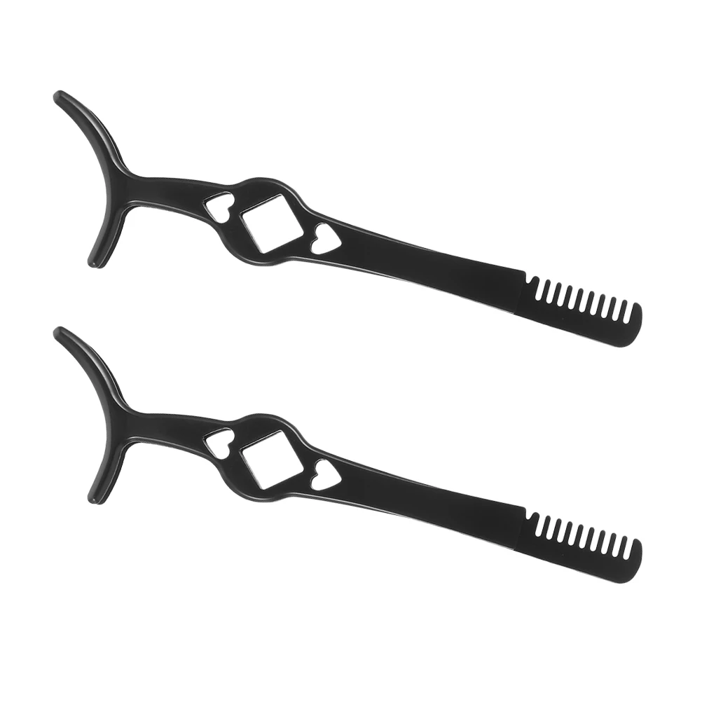 

2Pcs Metal Eyelash Tweezers with Comb Stainless Steel Lash Clamp for False Lashes Easy to Use Beauty Tool Lash Clamp Tweezers